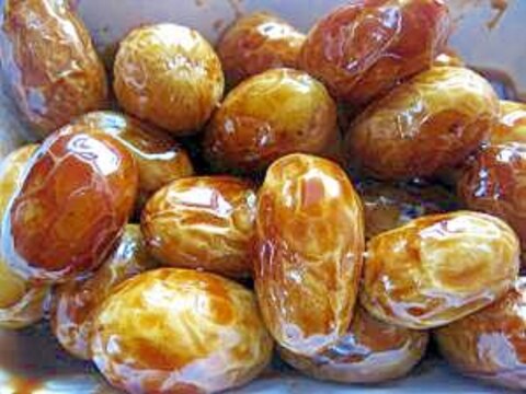 揚げじゃがいもをテリテリっとからめる